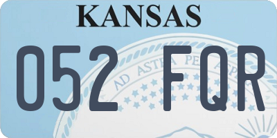 KS license plate 052FQR