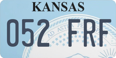 KS license plate 052FRF