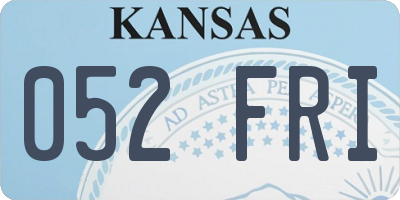 KS license plate 052FRI