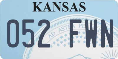 KS license plate 052FWN