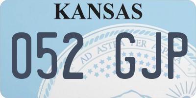 KS license plate 052GJP