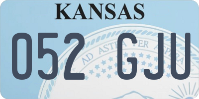 KS license plate 052GJU