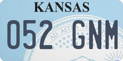 KS license plate 052GNM