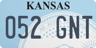 KS license plate 052GNT