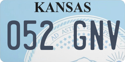 KS license plate 052GNV