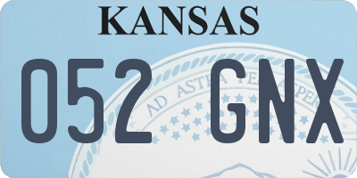 KS license plate 052GNX
