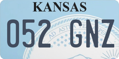 KS license plate 052GNZ