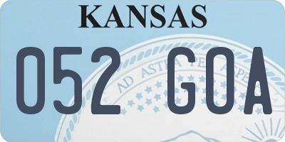 KS license plate 052GOA