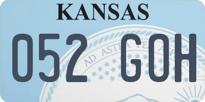 KS license plate 052GOH