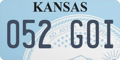 KS license plate 052GOI