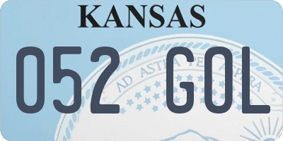KS license plate 052GOL