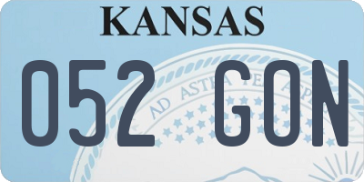KS license plate 052GON