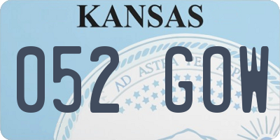 KS license plate 052GOW