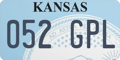 KS license plate 052GPL