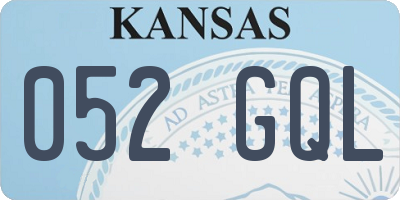KS license plate 052GQL