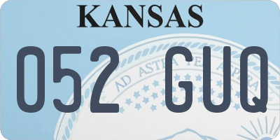 KS license plate 052GUQ
