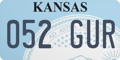 KS license plate 052GUR