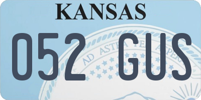 KS license plate 052GUS