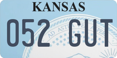 KS license plate 052GUT
