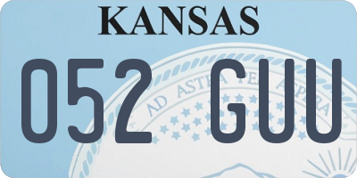 KS license plate 052GUU