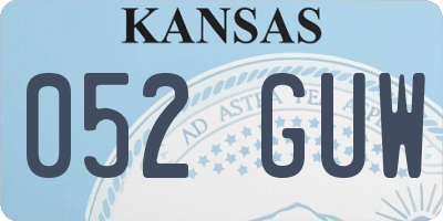 KS license plate 052GUW