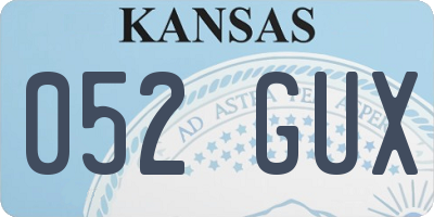 KS license plate 052GUX