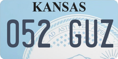 KS license plate 052GUZ