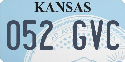 KS license plate 052GVC