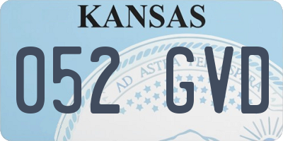 KS license plate 052GVD