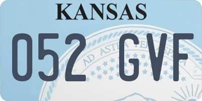 KS license plate 052GVF