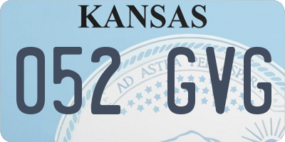 KS license plate 052GVG