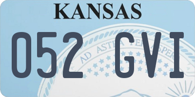 KS license plate 052GVI