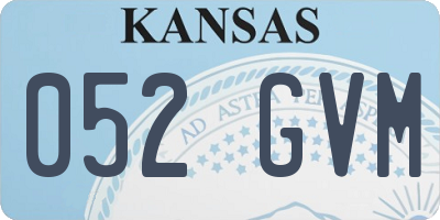 KS license plate 052GVM