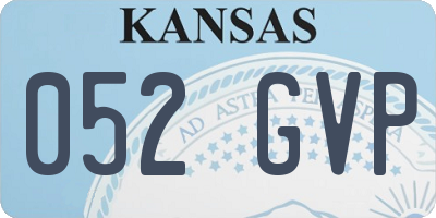 KS license plate 052GVP