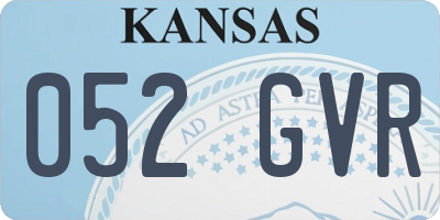 KS license plate 052GVR