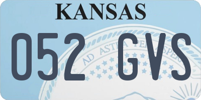 KS license plate 052GVS