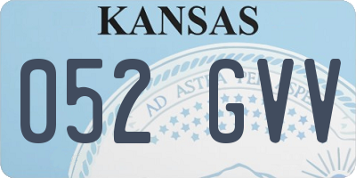 KS license plate 052GVV