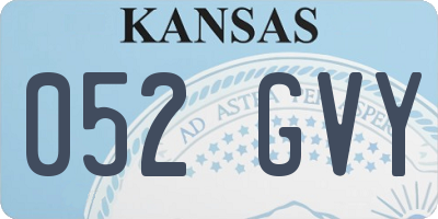 KS license plate 052GVY