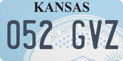 KS license plate 052GVZ