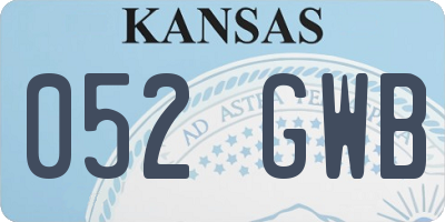 KS license plate 052GWB