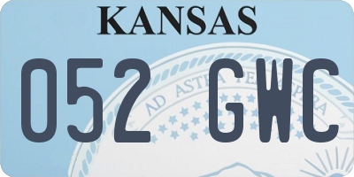 KS license plate 052GWC
