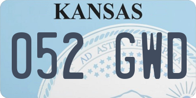 KS license plate 052GWD
