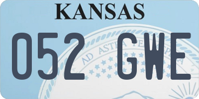 KS license plate 052GWE