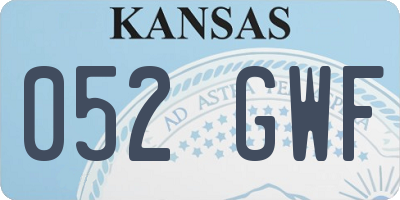 KS license plate 052GWF