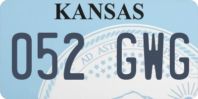 KS license plate 052GWG