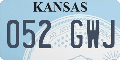 KS license plate 052GWJ