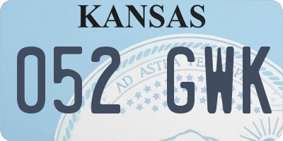KS license plate 052GWK
