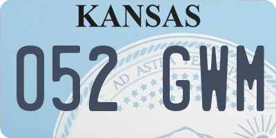 KS license plate 052GWM