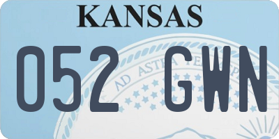 KS license plate 052GWN
