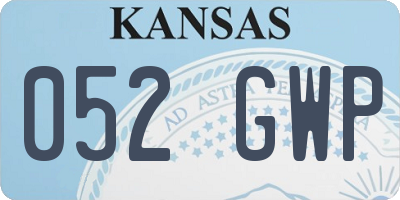 KS license plate 052GWP